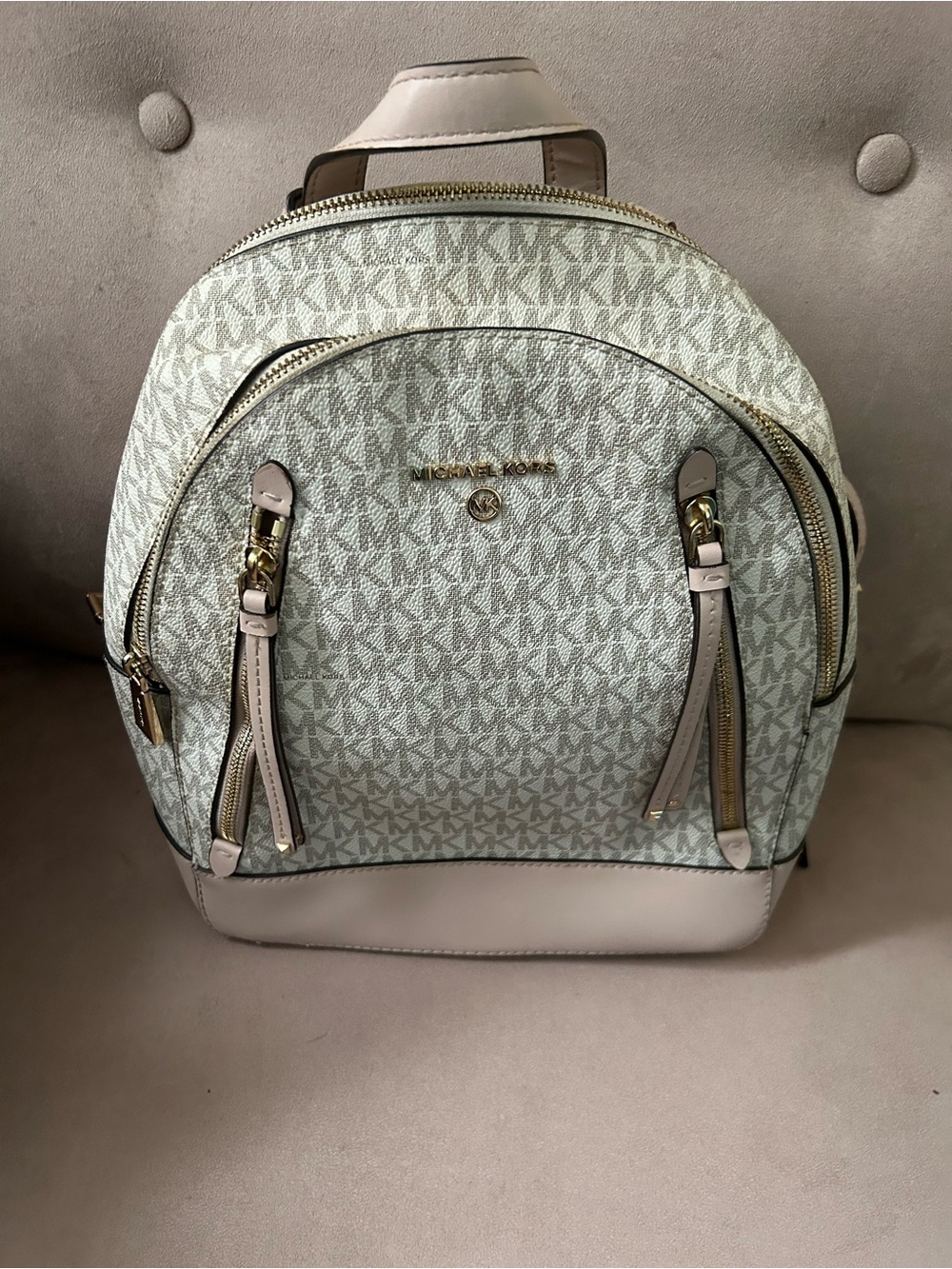 Michael Kors Brooklyn Medium Soft Pink Logo Backpack